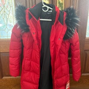 North face faux fur hooded jacket size small